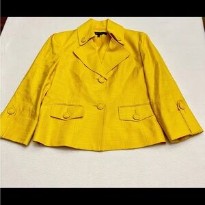 Anne Klein Yellow Women's Jacket/Blazer Size 6